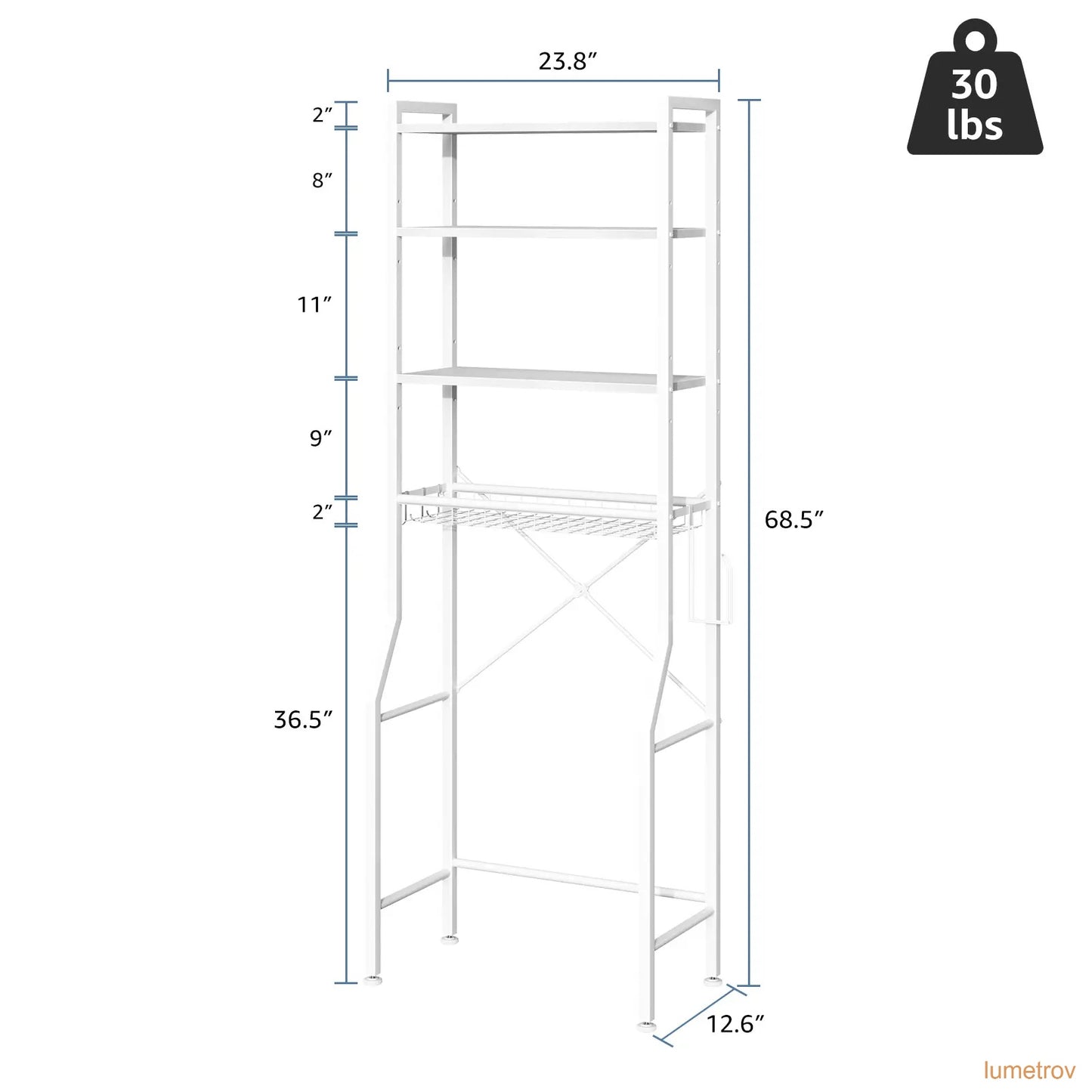68IN Freestanding Bathroom Storage Rack