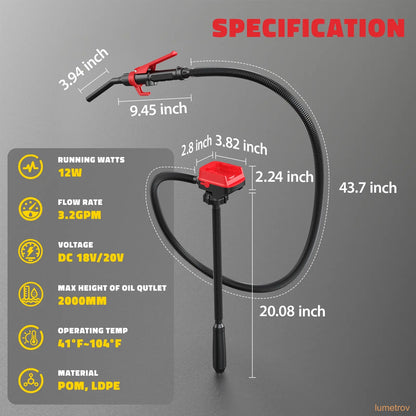 3.2 GPM Portable Wireless Electric Gasoline Can Pump