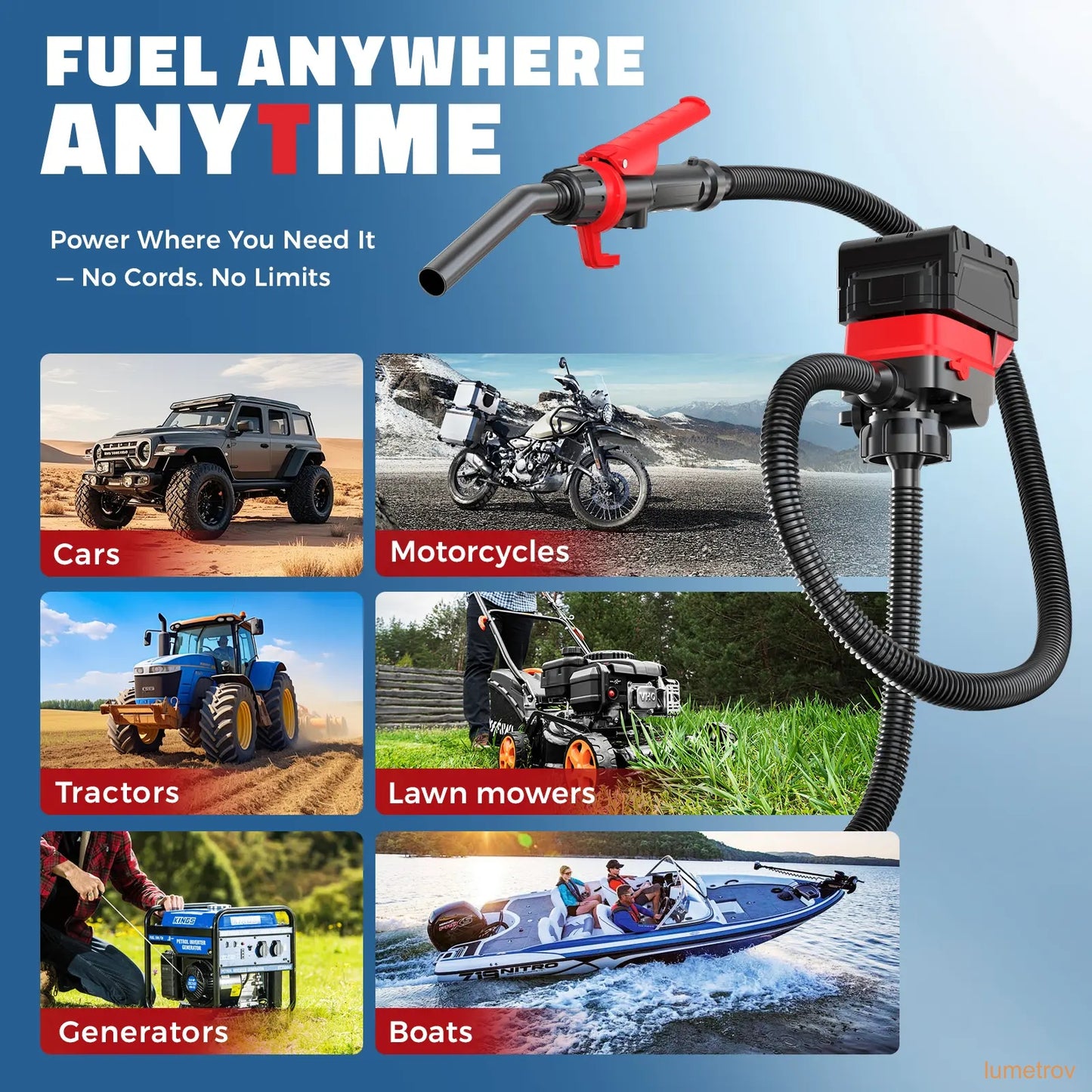3.2 GPM Portable Wireless Electric Gasoline Can Pump