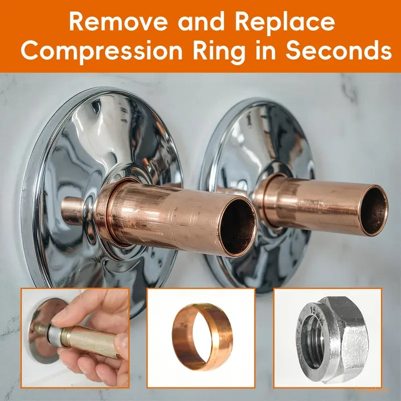 Compression sleeve puller tool for removing pipe nuts and collars 03943, only suitable for 1/2 inch compression fitting sleeve remover