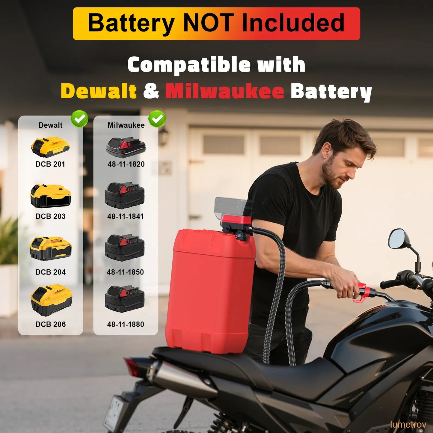 3.2 GPM Portable Wireless Electric Gasoline Can Pump