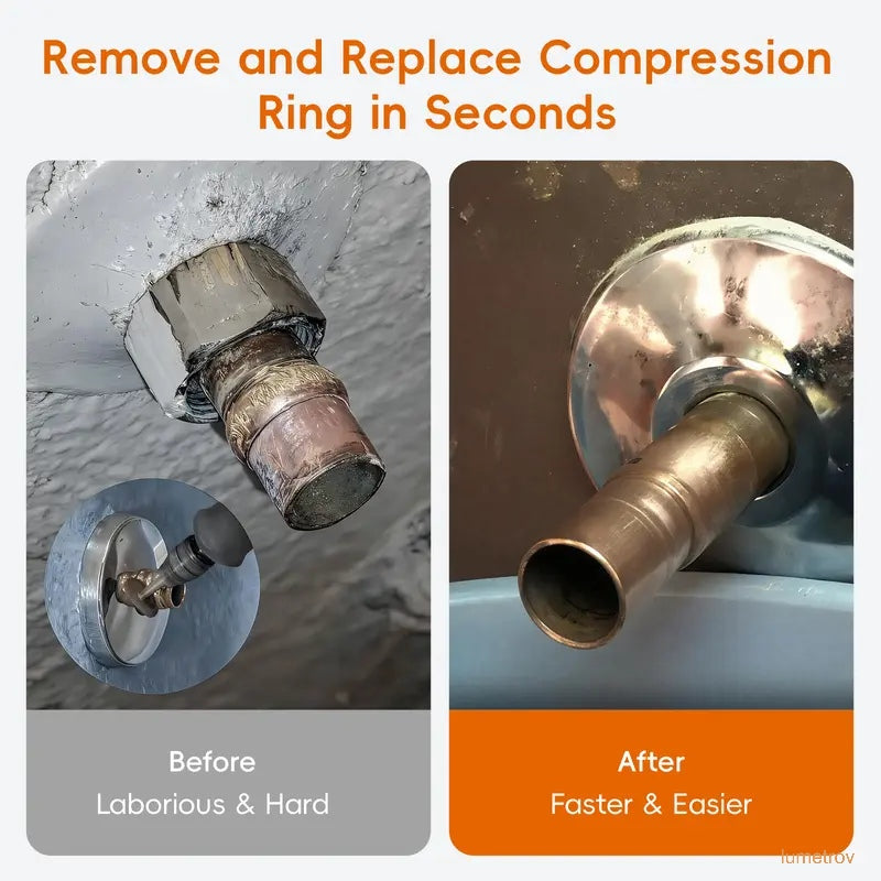 Compression sleeve puller tool for removing pipe nuts and collars 03943, only suitable for 1/2 inch compression fitting sleeve remover