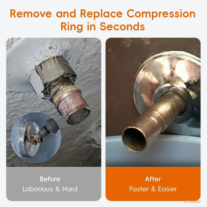 Compression sleeve puller tool for removing pipe nuts and collars 03943, only suitable for 1/2 inch compression fitting sleeve remover